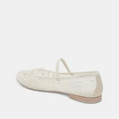 CADEL PEARL BALLET FLATS IVORY MESH^Dolce Vita Best