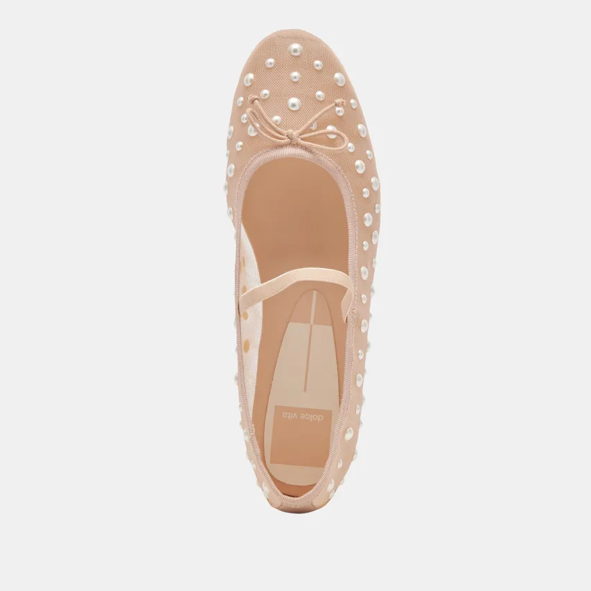 CADEL PEARL BALLET FLATS BLUSH MESH^Dolce Vita Hot