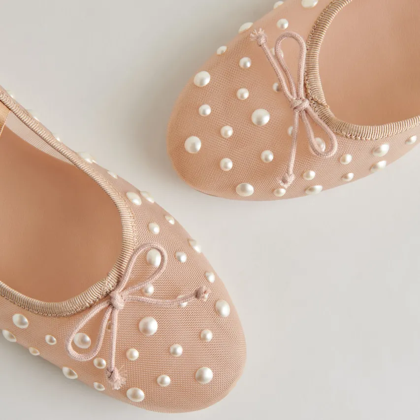 CADEL PEARL BALLET FLATS BLUSH MESH^Dolce Vita Hot