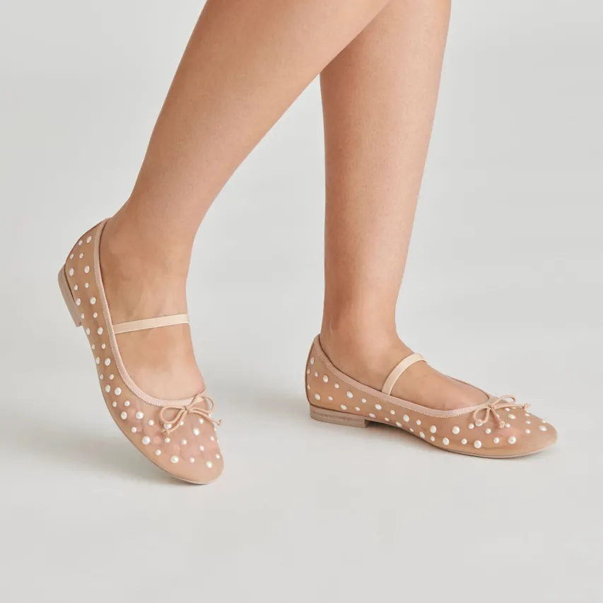 CADEL PEARL BALLET FLATS BLUSH MESH^Dolce Vita Hot