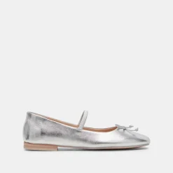 CARIN BALLET FLATS SILVER METALLIC LEATHER^Dolce Vita Clearance