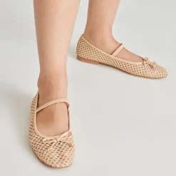 CARIN RAFFIA BALLET FLATS LT NATURAL RAFFIA^Dolce Vita Outlet