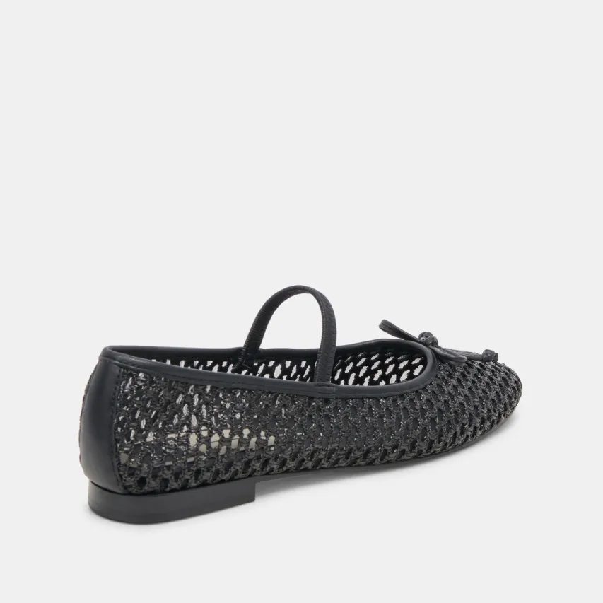 CARIN RAFFIA BALLET FLATS ONYX RAFFIA^Dolce Vita Fashion