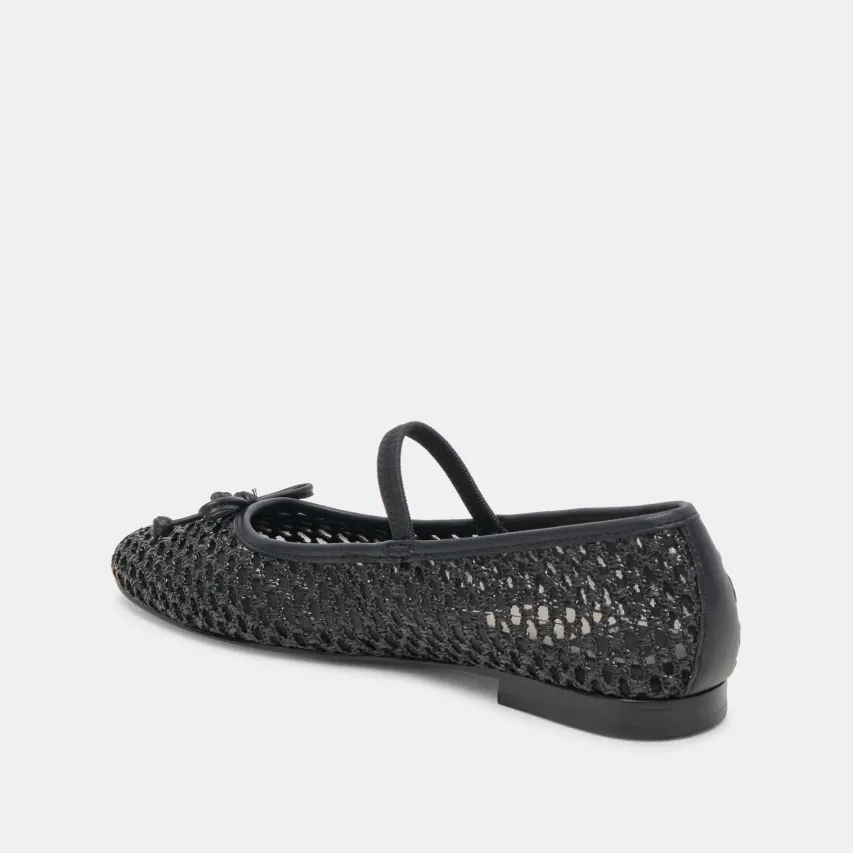 CARIN RAFFIA BALLET FLATS ONYX RAFFIA^Dolce Vita Fashion