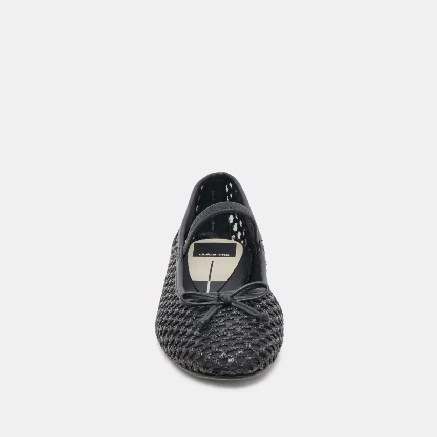 CARIN RAFFIA BALLET FLATS ONYX RAFFIA^Dolce Vita Fashion