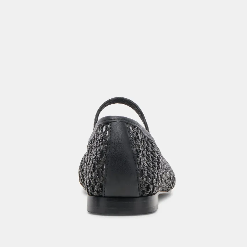 CARIN RAFFIA BALLET FLATS ONYX RAFFIA^Dolce Vita Fashion