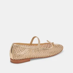 CARIN RAFFIA BALLET FLATS GOLD RAFFIA^Dolce Vita Online