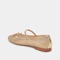 CARIN RAFFIA BALLET FLATS GOLD RAFFIA^Dolce Vita Online