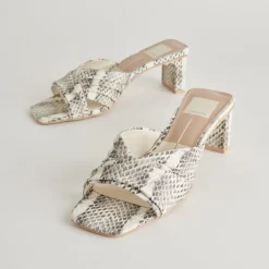 CARLAN HEELS GREY WHITE EMBOSSED SNAKE^Dolce Vita Sale