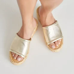 CHAVI SANDALS LIGHT GOLD METALLIC LEATHER^Dolce Vita New