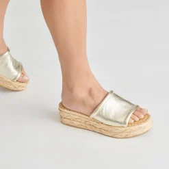 CHAVI SANDALS LIGHT GOLD METALLIC LEATHER^Dolce Vita New