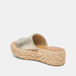 CHAVI SANDALS LIGHT GOLD METALLIC LEATHER^Dolce Vita New
