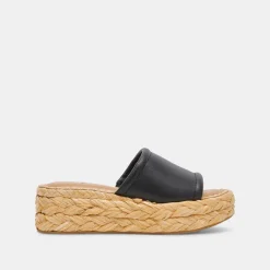 CHAVI WIDE SANDALS BLACK LEATHER^Dolce Vita Clearance