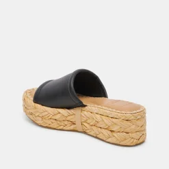 CHAVI WIDE SANDALS BLACK LEATHER^Dolce Vita Clearance