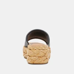 CHAVI WIDE SANDALS BLACK LEATHER^Dolce Vita Clearance