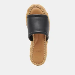 CHAVI WIDE SANDALS BLACK LEATHER^Dolce Vita Clearance