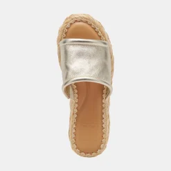 CHAVI WIDE SANDALS LIGHT GOLD METALLIC LEATHER^Dolce Vita New