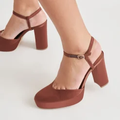 CLAUD HEELS CHOCOLATE SATIN^Dolce Vita Best