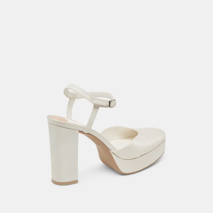 CLAUD HEELS WHITE SATIN^Dolce Vita Fashion