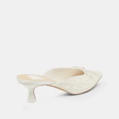 CLAYTN PEARL HEELS TRUE WHITE SATIN^Dolce Vita Hot
