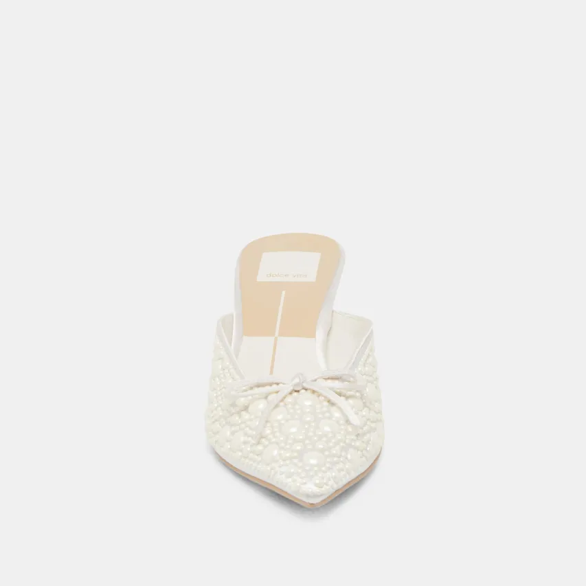 CLAYTN PEARL HEELS TRUE WHITE SATIN^Dolce Vita Hot