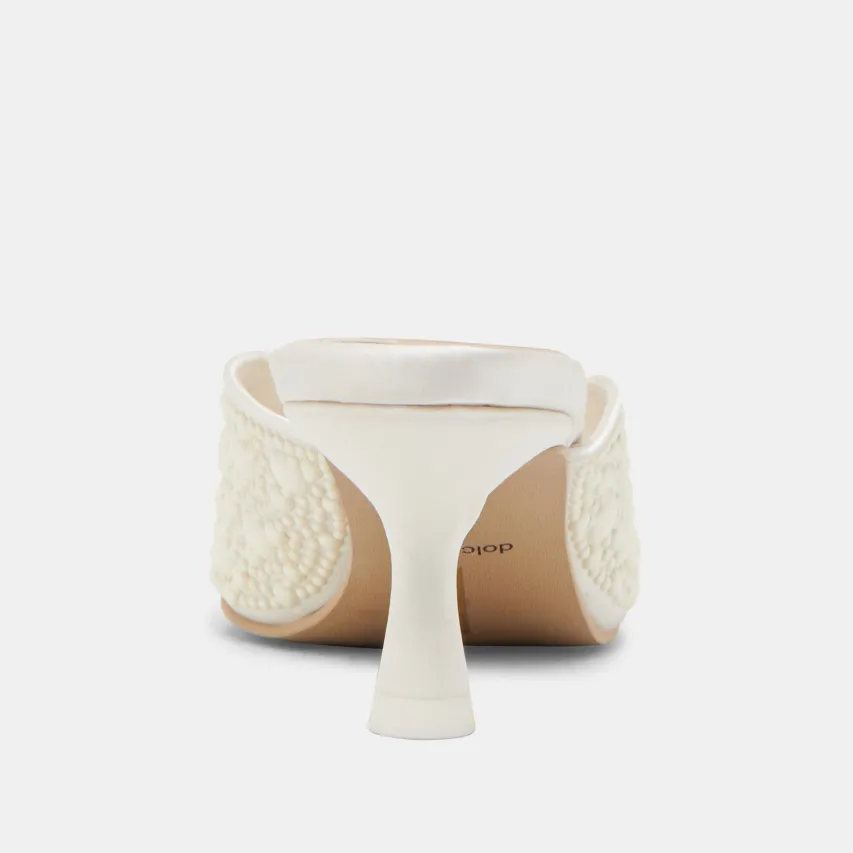 CLAYTN PEARL HEELS TRUE WHITE SATIN^Dolce Vita Hot