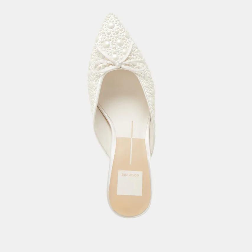 CLAYTN PEARL HEELS TRUE WHITE SATIN^Dolce Vita Hot