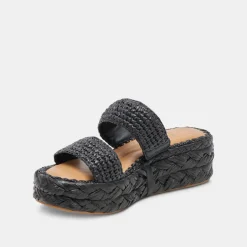 CORLA SANDALS ONYX RAFFIA^Dolce Vita Outlet