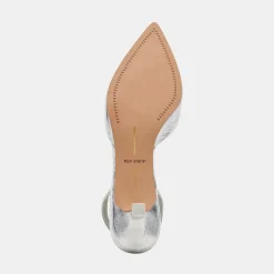 CORSA HEELS SILVER CRACKLED LEATHER^Dolce Vita Fashion