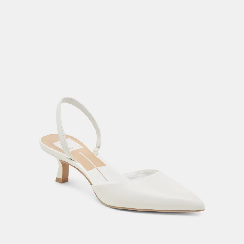 CORSA HEELS TRUE WHITE LEATHER^Dolce Vita Clearance
