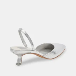 CORSA WIDE HEELS SILVER CRACKLED LEATHER^Dolce Vita Outlet