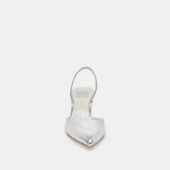 CORSA WIDE HEELS SILVER CRACKLED LEATHER^Dolce Vita Outlet