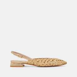 CYNDI FLATS GOLD WOVEN^Dolce Vita Fashion