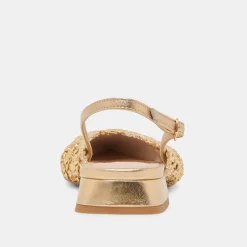 CYNDI FLATS GOLD WOVEN^Dolce Vita Fashion