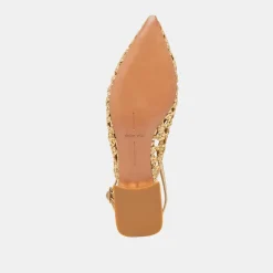CYNDI FLATS GOLD WOVEN^Dolce Vita Fashion