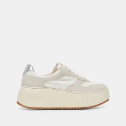 DAISHA SNEAKERS WHITE SILVER NYLON^Dolce Vita New