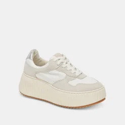 DAISHA SNEAKERS WHITE SILVER NYLON^Dolce Vita New