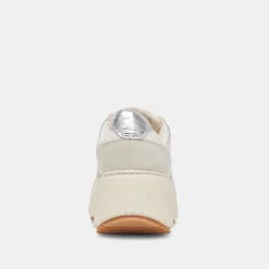 DAISHA SNEAKERS WHITE SILVER NYLON^Dolce Vita New
