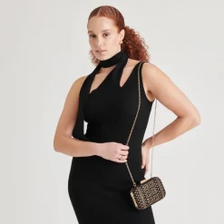 DAISY CLUTCH BLACK GOLD BEADED^Dolce Vita Outlet