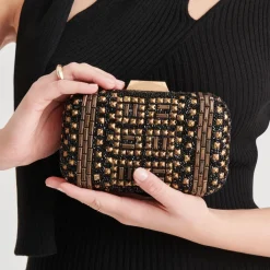 DAISY CLUTCH BLACK GOLD BEADED^Dolce Vita Outlet