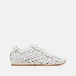 DANIE EYELET PERF SNEAKERS TRUE WHITE LEATHER^Dolce Vita Hot