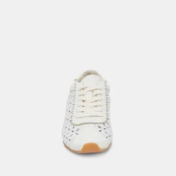 DANIE EYELET PERF SNEAKERS TRUE WHITE LEATHER^Dolce Vita Hot