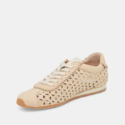 DANIE EYELET PERF SNEAKERS LT NATURAL RAFFIA^Dolce Vita Fashion