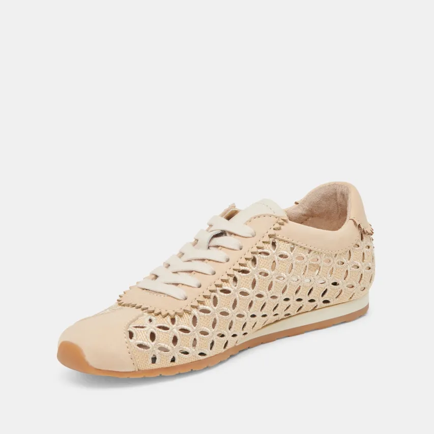 DANIE EYELET PERF SNEAKERS LT NATURAL RAFFIA^Dolce Vita Fashion