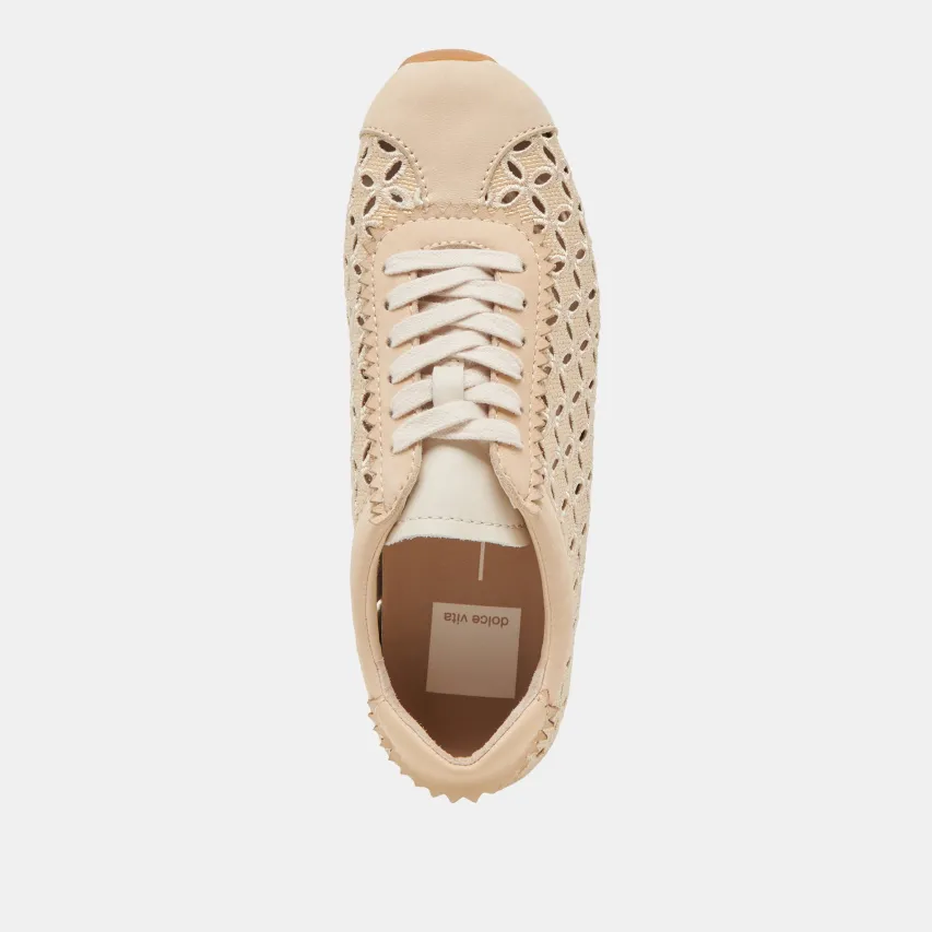 DANIE EYELET PERF SNEAKERS LT NATURAL RAFFIA^Dolce Vita Fashion