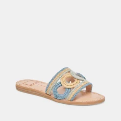 DANY SANDALS BLUE MULTI RAFFIA^Dolce Vita Online