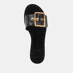 DASA SANDALS NOIR EMBOSSED LEATHER^Dolce Vita Sale