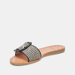 DASA WIDE SANDALS BLACK NATURAL RAFFIA^Dolce Vita Discount