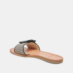 DASA WIDE SANDALS BLACK NATURAL RAFFIA^Dolce Vita Discount