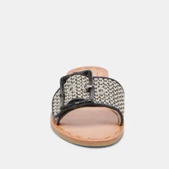 DASA WIDE SANDALS BLACK NATURAL RAFFIA^Dolce Vita Discount